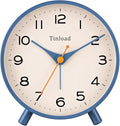 4.5" Antique Retro Analog Alarm Clock, Small Silent Bedside Desk Clock,Lighted on Demand, Battery Operated, Snooze, for Living Room, Bedroom, Bedside(Blue)