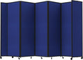 Versare Room Divider 360 Portable Wall Partition | Folding Panels | Large Freestanding Divider | Locking Wheels | Temporary Room Separator | 14' x 7'6'', Royal Blue