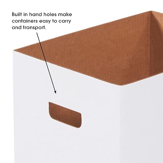 Box USA 50 Gallon 18" L x 18" W x 36" H 10-Pack Cardboard Trash Cans and Recycling Bins, Reusable or Disposable Pop Up Garbage Boxes for Parties, Outdoor Events, Heavy Duty, Waste