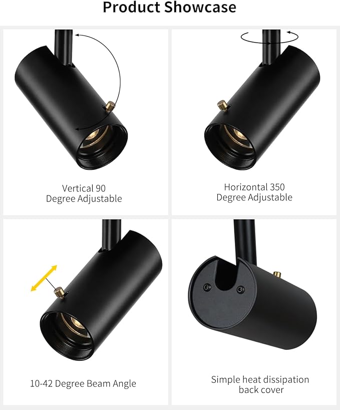 LED Ceiling Spot Light, 3W Cob Zoomable Spotlight, Small Angle Free Adjustable Ra>90, Aluminum Accent Lamp for Coffee Shop Restaurant Bar Lighting