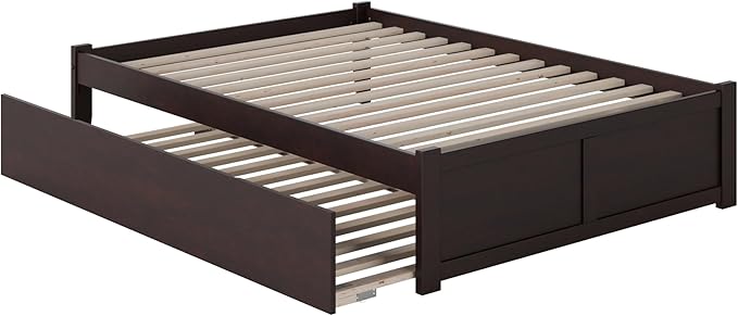 AFI Concord Full Size Platform Bed with Footboard & Twin Trundle in Espresso