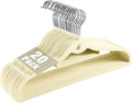 Velvet Clothing Hangers Slim Stackable Non-Slip Beige Suit Hanger Space Saving Clothes Hanger Heavy Duty Adult Hangers with 360°Swivel Hook Pack of 20