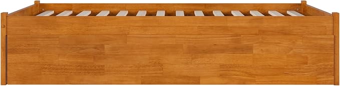 AFI Concord Full Solid Wood Platform Bed with Footboard & Full Trundle in Light Toffee