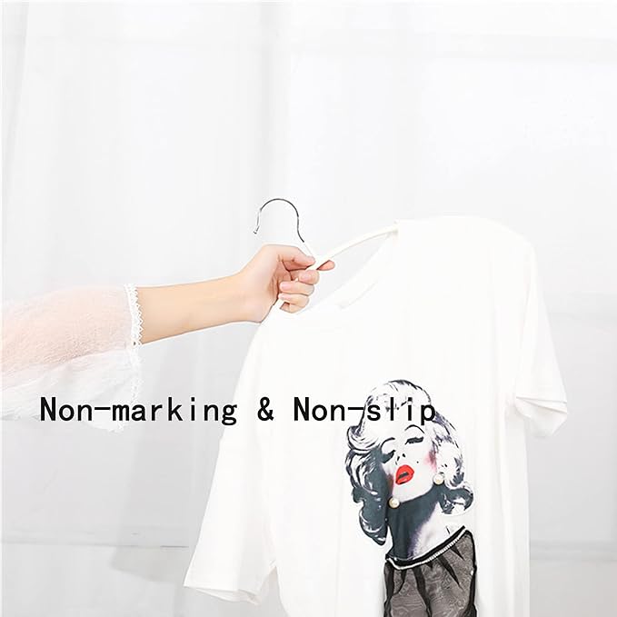 Gold Hangers 20 Pack - Heavyduty Non Slip Slimline Suit Jacket T Shirt Hangers - Space Saving (White)