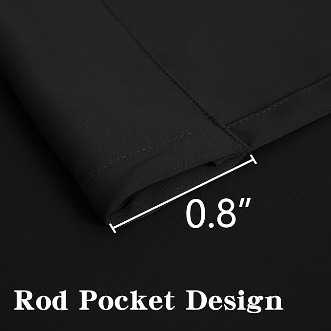 Blackout Curtains for Bedroom 1 Panel, Custom Curtains Thermal Insulated Dark Grey, Rod Pocket Room Darkening Drapes for Living Room Windows Luxury Decor(Custom Size,Dark Grey)