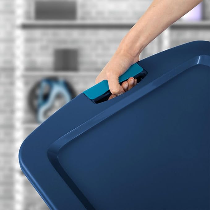 Sterilite 12-Pack Latch and Carry, Clear Plastic Storage Bins with Latching Lids and Full-Grip Handles, 18 Gallon