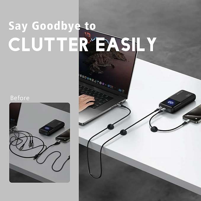 Cable Clips Phone Cord Holder, Charger Cord Organizer, Cable Management Clips for Nightstand, Car, Office, Black 9 PCS