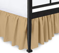 Ruffled Bed Skirt with Split Corners, Taupe, Twin 14 Inch Drop Bedskirt, Hotel Quality Brushed Microfiber Wrinkle Free Dust Ruffle Bed Skirt Twin Size