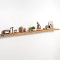 fuqing Live Edge Floating Shelves for Wall 72 inch, 8 Inch Deep Solid Elm Wood Floating Wall Shelves - Rustic Wooden Shelves with Invisible Brackets for Living Room Bedroom Kitchen, 1 Pack, Natural