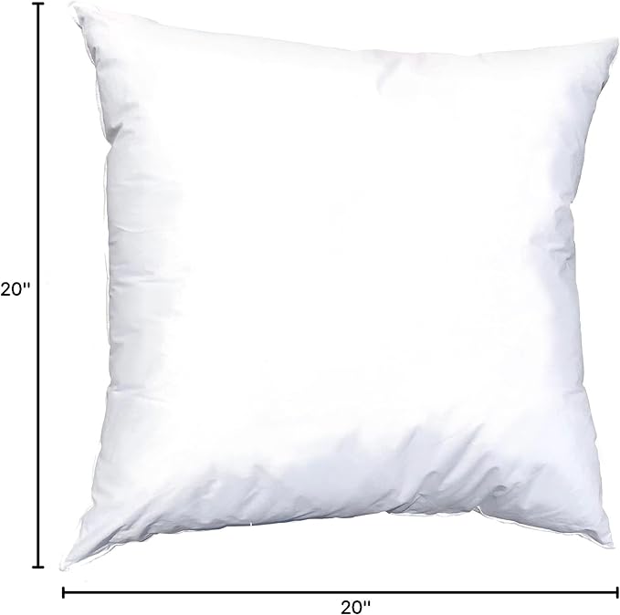 Pillowflex Synthetic Down Pillow Insert - 20x20 Down Alternative, Ultra Soft Large Square Throw Pillow, Couch Sham, Bed Sleeping - 1 Decorative Accent Form