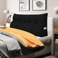 WOWMAX 100% Cotton Corduroy Headboard Pillow – California King Size Back Support Reading Wedge for Bed & Daybed, Plush Handmade Bolster Cushion with Removable Cover, Cozy Bed Rest Pillow, Black