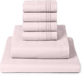 Mellanni Full Sheet Set - 6-Piece Iconic Collection Bedding, (Including 4 Pillowcases), 16-Inch Deep Pocket, Easy Care, Extra Soft, Cooling Sheets, Brushed Microfiber - Blush Pink