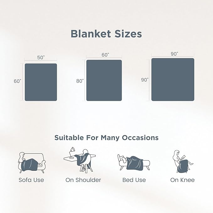 Sophia & William Throw Blanket for Couch Sofa(90x90 Inches) - Faux Fur Throw Soft Cozy, Gifts for Women, Blue