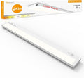 24 Inch Under Cabinet Lighting Plug in, 14W 120V 3 Color 3000K/4000K/5000K, 3 Brightness, Super Bright, Ultra Thin Under Counter Lights for Kitchen, Linkable LED Cabinet Light, White