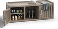 ROJIK Shoe Cabinet Waterproof UV-Resistant,Storage Bench Indoor Outdoor with Adjustable Shelves,for Entryway Bedroom,Hallway,Living Room(2 Door,Grey)
