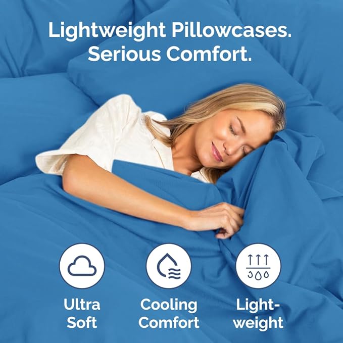 Queen Pillow Cases Set of 2 - Ultra Soft Hotel Quality Pillowcase Covers - Comfy, Cozy & Wrinkle Free - Shrink, Stain & Fade Resistant - Machine Washable Pillow Protectors - 2 Piece Set - Royal Blue