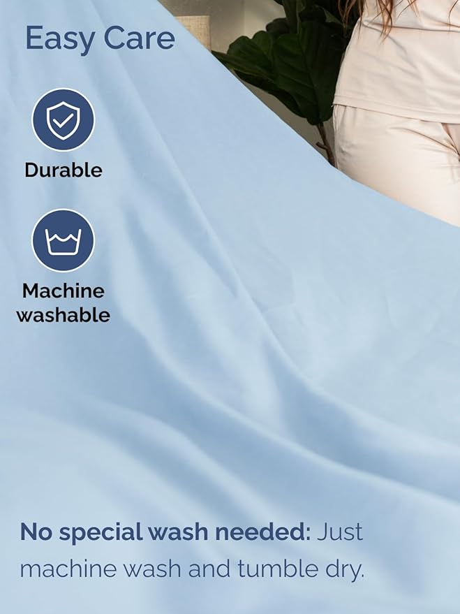 Extra Deep King Sheet Set - 6 Piece Breathable & Cooling Sheets - Hotel Luxury Bed Sheets Set - Easy & Secure Fit - Soft, Wrinkle Free & Comfy Sheets Set - Light Blue Sheet Set with Extra Deep Pockets