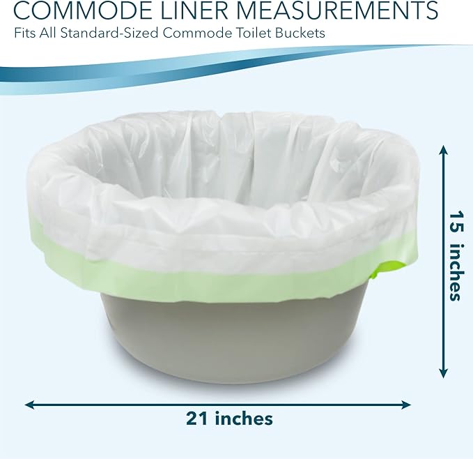 TidyCare Disposable Bedside Commode Liners for Adult Portable Toilet Chair Seat Bucket and Bedpan | Value Pack of 192 Waste Bags | Universal Fit Liners for Home Medical Care