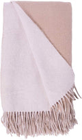 Alashan Cashmere Blend Double Faced Throw-Super Soft and Luxe Fabric- Perfect for Cozy Nights! 95% Merino Wool/5% Cashmere, 50" x 70", Great Gift Item. - White & Bisque