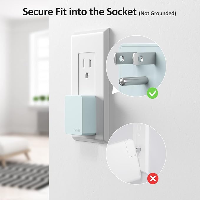 Nekmit Flat USB Wall Charger, Dual Port Slim USB Wall Charger with Smart IC for iPhone 14/14 Pro/14 Pro Max/13/13 Pro/13 Pro Max/12/12 mini/12 Pro, Galaxy, Pixel, iPad Pro, AirPods and More, Blue