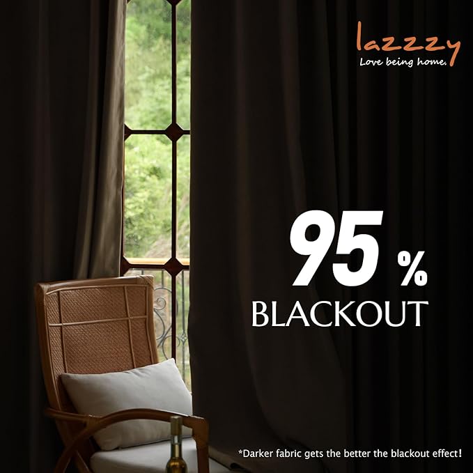 Lazzzy Dark Brown Velvet Blackout Curtains 90 Inches Long Thermal Insulated Blackout Curtain Drapes Luxury Back Tab Window Treatments for Bedroom Living Room 2 Panels, 52 x 90 Inch, Truffle