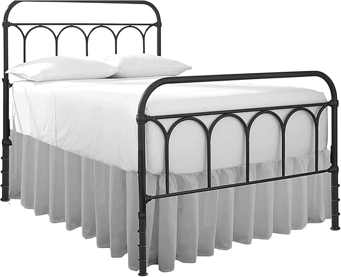 Ruffled Bed Skirt with Split Corners-Dust Ruffle - 14" Drop 100% Microfiber Soft,Sheen & Luxurious Look - Bed Skirts (Light Grey -Twin)