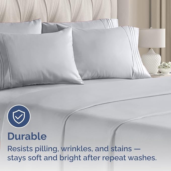 King Pillow Cases Set of 8 - Ultra Soft Hotel Quality Pillowcase Covers - Comfy. Cozy & Wrinkle Free - Shrink, Stain and Fade Resistant - Machine Washable Pillow Protectors - 8 Piece Set - Steel Blue