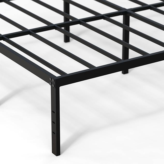 18 Inch Full XL Bed Frame Heavy Duty Metal Platform No Box Spring Needed, Maximum Storage, Easy Assembly, Noise Free, Black