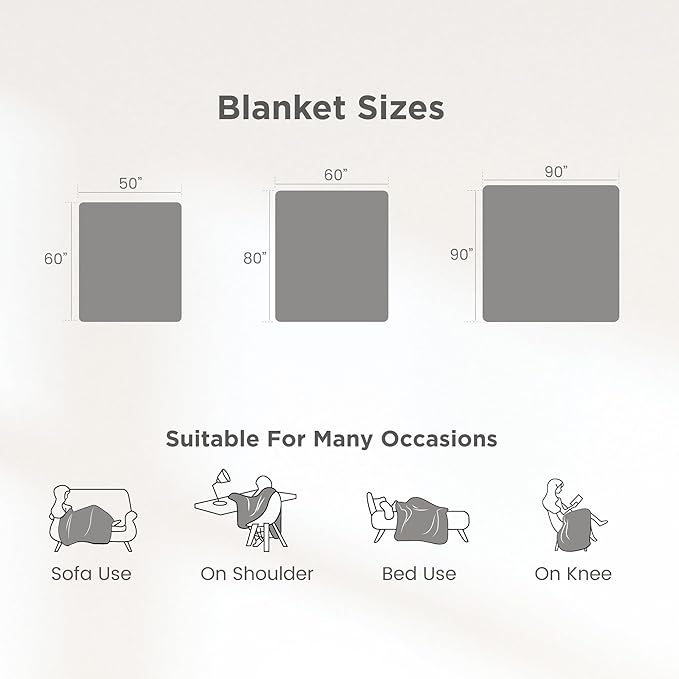 Sophia & William Throw Blanket for Couch Sofa(60x80 Inches) - Faux Fur Throw Soft Cozy, Gifts for Women, Grey
