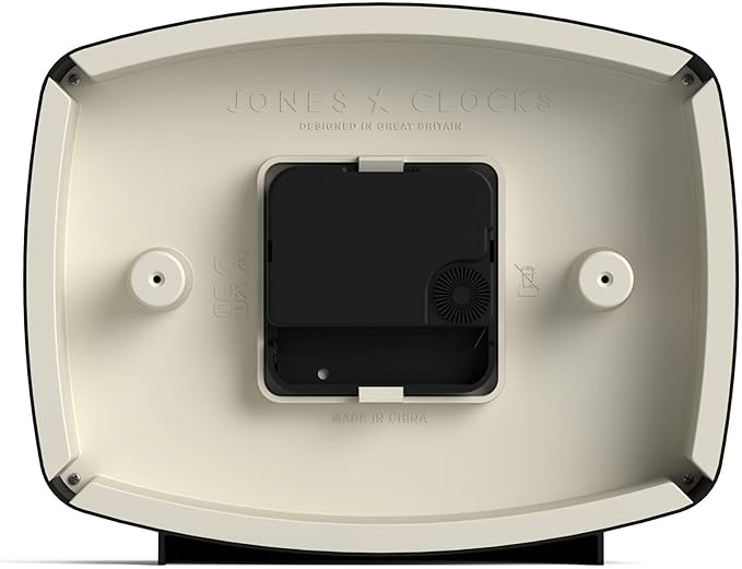 JONES CLOCKS® Film Desk Clock | Retro Rectangular Design | Black | Retro Design, Blending mid Century Style with a Punchy Modern Finish for Shelf, Table, Mantel or Bedside
