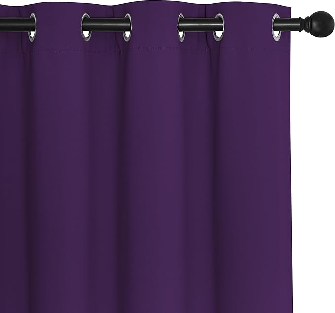 NICETOWN Door Curtain for Closet Doors 80 Inches Long 1 Panel, Blackout Doorway Curtain for Open Closet Bedroom, Room Divider Living Room for Privacy (Royal Purple, 1 Panel, 46W x 80L)