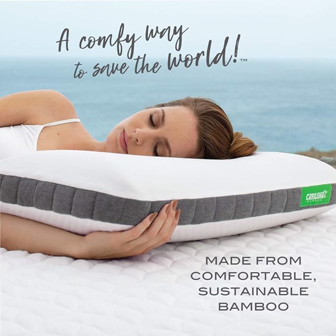 Cariloha Universal & Adjustable Flex Pillow | White | Standard | 32"x20" | Viscose Material | Naturally breathable, Hypoallergenic, & Moisture wicking