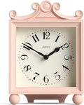 JONES CLOCKS® Parlour Mantel Clock | Classic Carriage Clock | Rose Pink | Elegant Square Decorative case, Perfect for Mantel, Shelf, Table or Bedside