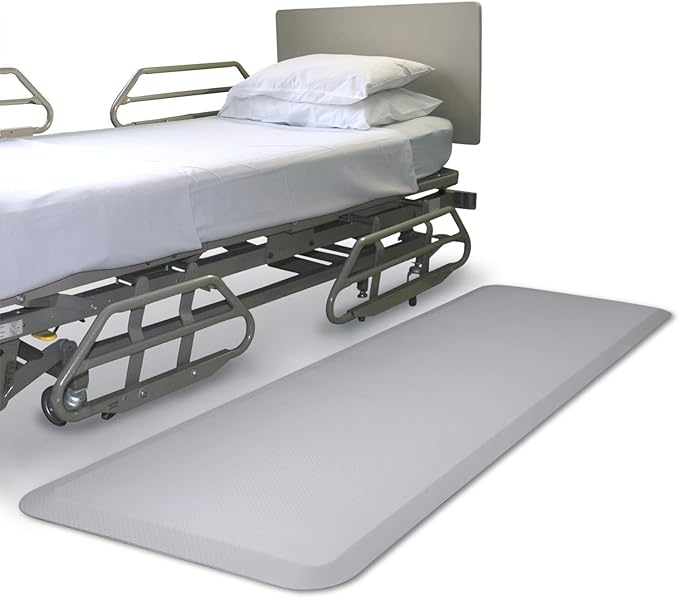 Fall Protection Mat for Elderly - Cushion Safety Mat Reduces Impact - Anti-Slip Fall Mats for Elderly - Bedside Floor Mats-24''x70''x3/4''-Grey