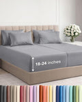 Extra Deep Split King Sheet Set - 7 Piece Breathable & Cooling Sheets - Hotel Luxury Bed Sheets Set - Easy Fit - Soft, Wrinkle Free & Comfy Sheets Set - Steel Blue Sheet Set with Extra Deep Pockets