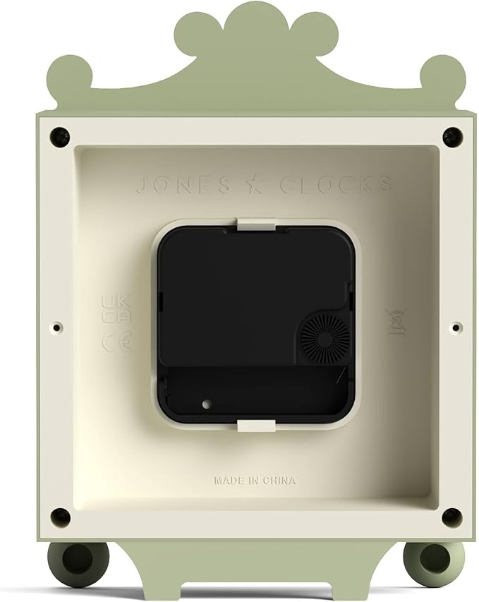 JONES CLOCKS® Parlour Mantel Clock | Classic Carriage Clock | Sage Green | Elegant Square Decorative case, Perfect for Mantel, Shelf, Table or Bedside