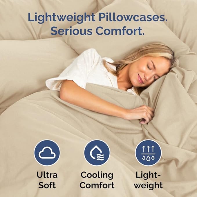 Queen Pillow Cases Set of 8 - Ultra Soft Hotel Quality Pillowcase Covers - Comfy & Wrinkle Free - Shrink, Stain and Fade Resistant - Easy-Care, Machine Washable Pillow Protectors - 8 Pcs Set - Cream