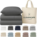 Egyptian Cotton Twin XL Size Sheets Set, 4 Charcoal