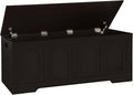 DINZI LVJ Storage Chest, 50” Extra Large Storage Bench with 2 Safety Hinges, Wooden Toy Box with Flip-Top, Large Trunk for Living Room, Playroom, Easy Assembly, Espresso