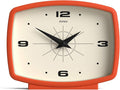 JONES CLOCKS® Film Desk Clock | Retro Rectangular Design | Orange | Retro Design, Blending mid Century Style with a Punchy Modern Finish for Shelf, Table, Mantel or Bedside