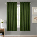 StangH 63 inch Length Christmas Moss Green Velvet Curtains 2 Panels, Rod Pocket Soft Thick Drapes Light Dampening Heat & Cold Blocking for Kitchen/Bathroom, W52 x L63