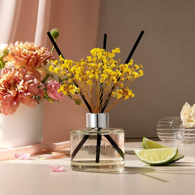 COCODOR Preserved Real Flower Reed Diffuser/Refreshing Air / 6.7oz(200ml) / 1 Pack/Reed Diffuser Set, Oil Diffuser & Reed Diffuser Sticks, Home Décor&Office Decor, Fragrance and Gifts