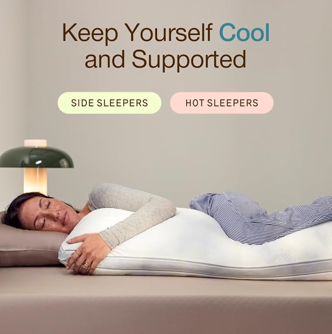 Coop Home Goods Cool+ Adjustable Cooling Body Pillow, 18x52, Cooling Gel Memory Foam & Microfiber, Side Sleeper & Pregnancy Pillow with Cool-to-The-Touch Washable Cover, Breathable Full Body Support