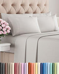 Queen 6 Piece Sheet Set - Cooling, Comfy & Breathable - Hotel Luxury Bedding, Includes Fitted Sheet for Women, Men, Kids & Teens - 1 Flat, 1 Fitted Sheet, 4 Pillowcases w/Deep Pockets - French Grey