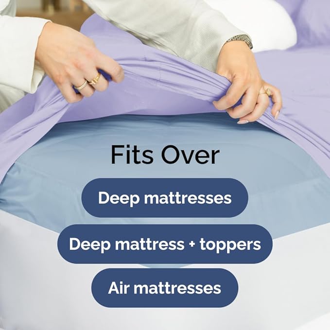 Extra Deep King Sheet Set - 6 Piece Breathable & Cooling Sheets - Hotel Luxury Bed Sheets Set - Easy & Secure Fit - Soft, Wrinkle Free & Comfy Sheets Set - Lavender Sheet Set with Extra Deep Pockets