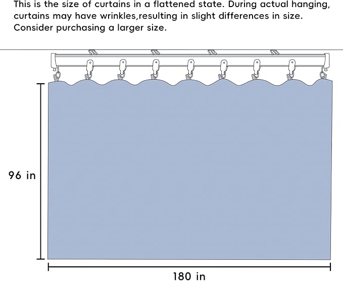 Room Divider Curtains Total Blackout Privacy Curtain Panel Room Thermal Insulated Noise Reduction Curtains for Bedroom Window Living Room Ceiling Track Curtain W 15 ft × H 8 ft White
