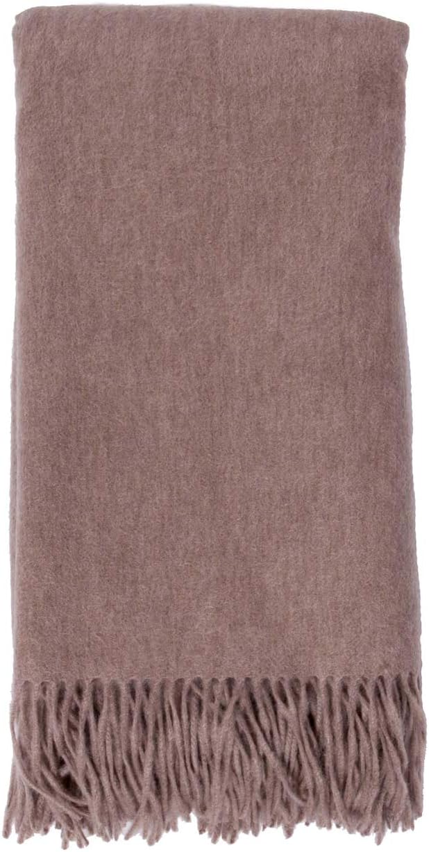 Alashan Cashmere Blend Ripple Finish - Woven Throw Blanket - Mushroom