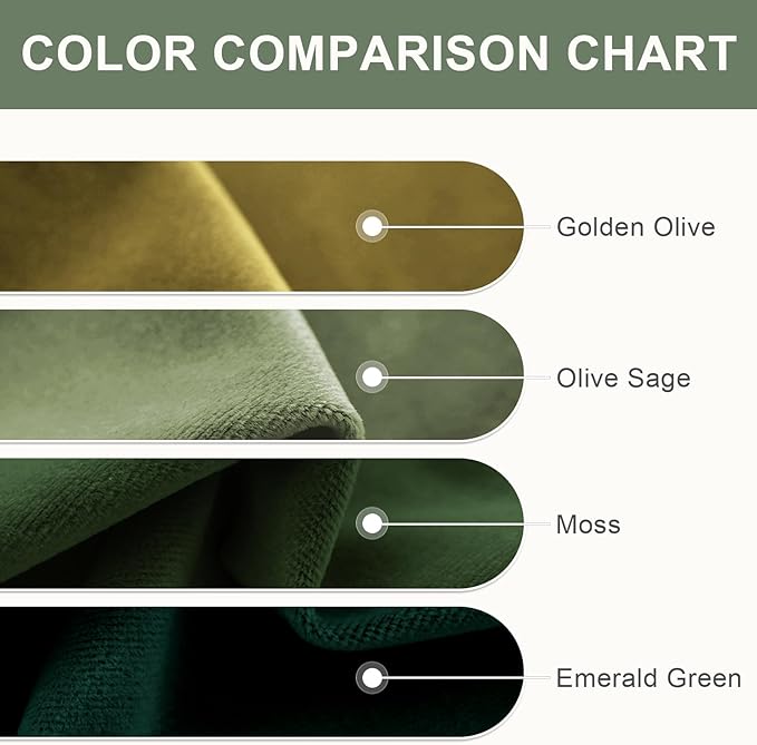 Lazzzy Green Velvet Curtains 84 Inch Long Blackout Thermal Insulated Room Darkening Lined Curtain Drapes Luxury Back Tab Window Treatments for Bedroom Living Room 2 Panels, 52 x 84 Inch, Moss Green