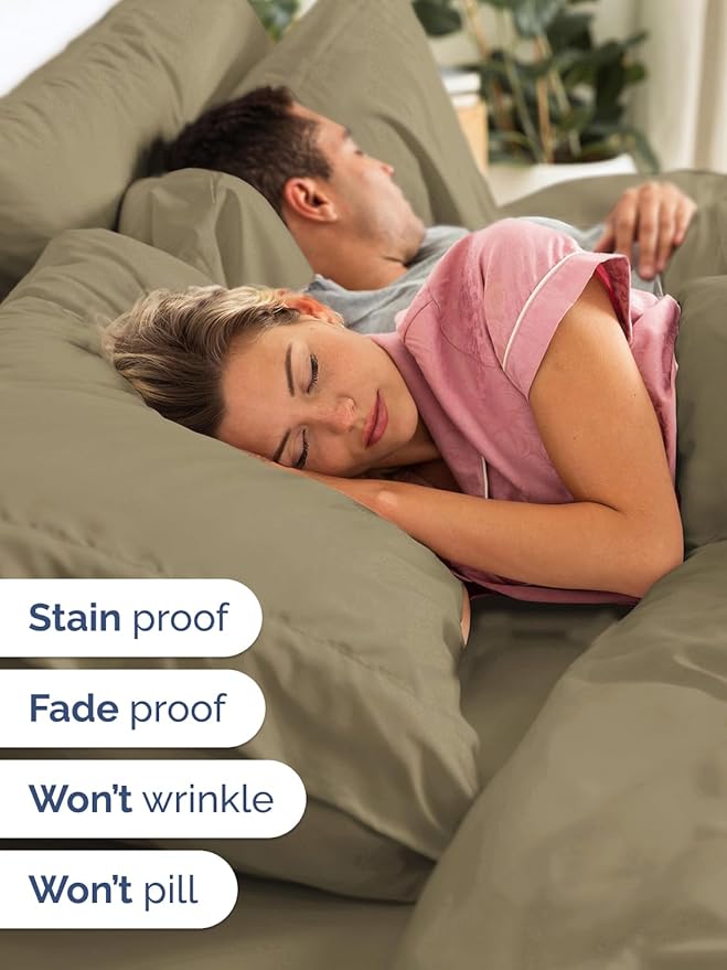 Extra Deep Full Sheet Set - 6 Piece Breathable and Cooling Sheets - Hotel Luxury Bed Sheets Set - Easy & Secure Fit - Soft, Wrinkle Free and Comfy Sheets Set - Khaki Sheet Set with Extra Deep Pockets