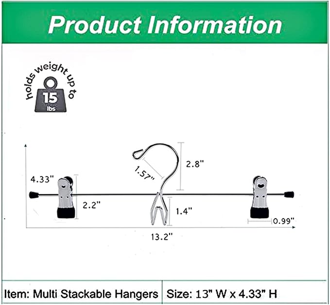 Amber Home 26 Pack Heavy Duty Metal Pants Skirt Hangers, Space Saving with Adjustable Clips for Jeans, Slacks